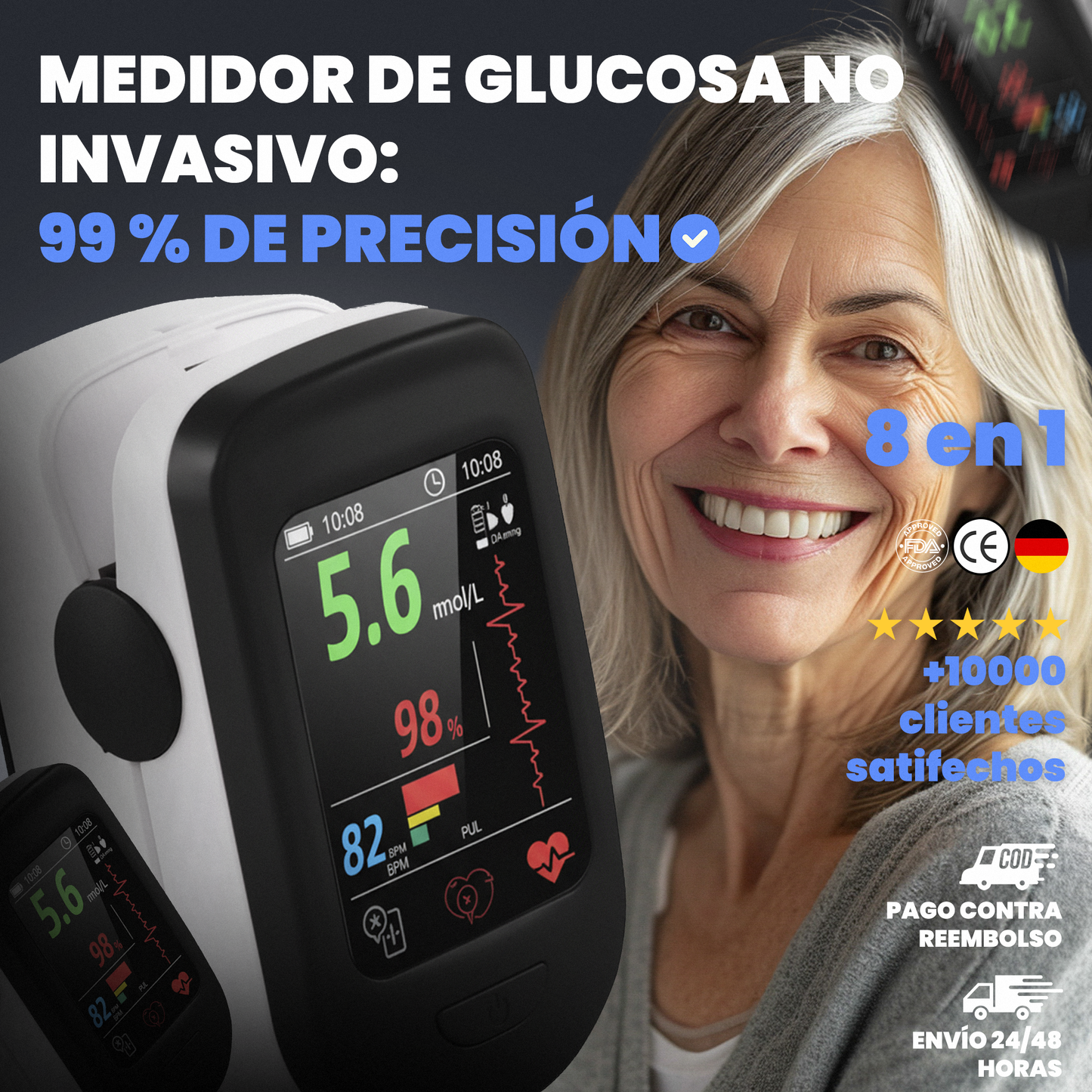 Medidor de Glucosa en Sangre no invasivo de Bayer + REGALOS