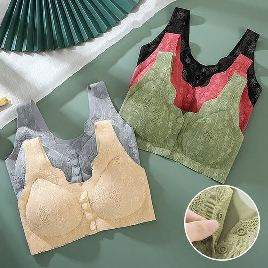 Paquete de 3 Piezas】Sujetador Inalámbrico para Mujer con Botón Frontal